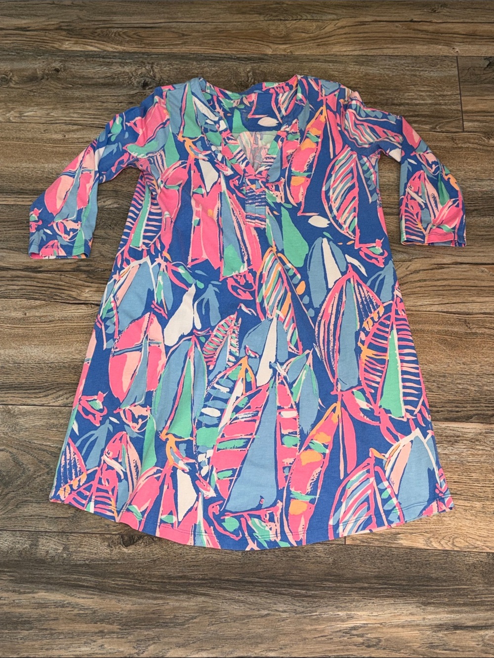 Lilly Pulitzer Sailboat-Print Midi Dress in Blue, Pink & Green